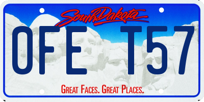 SD license plate 0FET57