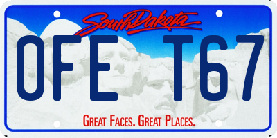 SD license plate 0FET67