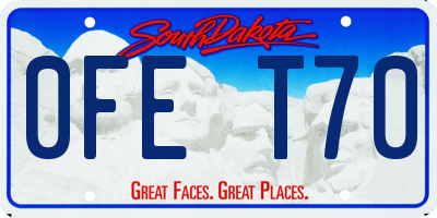 SD license plate 0FET70
