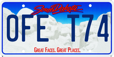 SD license plate 0FET74