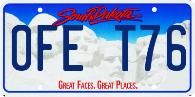 SD license plate 0FET76