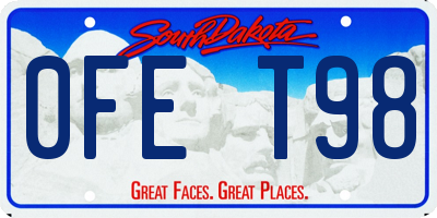 SD license plate 0FET98