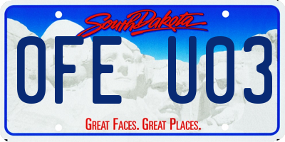 SD license plate 0FEU03