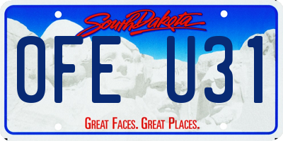 SD license plate 0FEU31