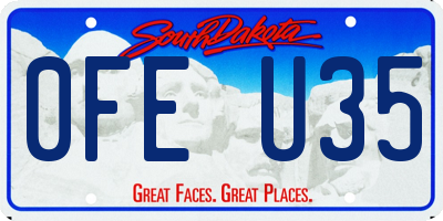 SD license plate 0FEU35