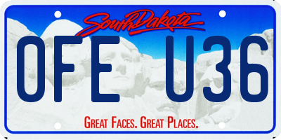 SD license plate 0FEU36