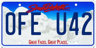 SD license plate 0FEU42