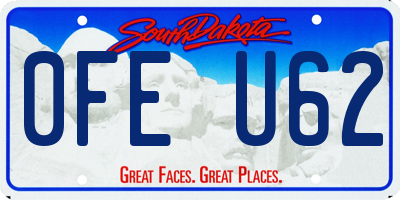 SD license plate 0FEU62