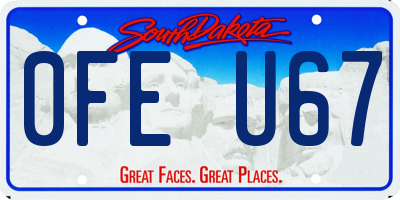 SD license plate 0FEU67