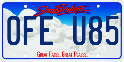 SD license plate 0FEU85