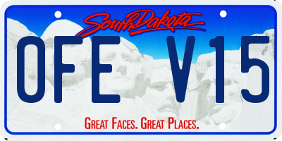 SD license plate 0FEV15