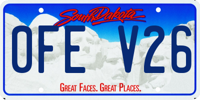 SD license plate 0FEV26