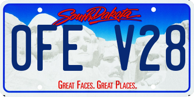 SD license plate 0FEV28