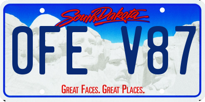 SD license plate 0FEV87