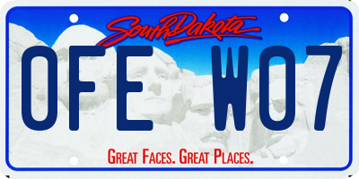 SD license plate 0FEW07