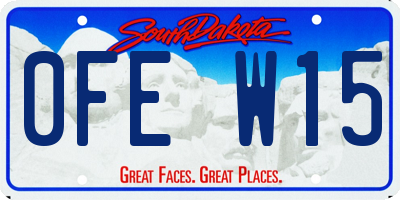 SD license plate 0FEW15