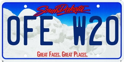 SD license plate 0FEW20