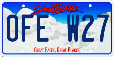 SD license plate 0FEW27
