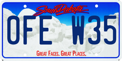 SD license plate 0FEW35