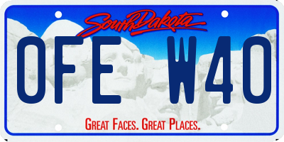 SD license plate 0FEW40