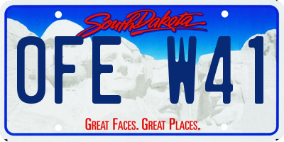 SD license plate 0FEW41
