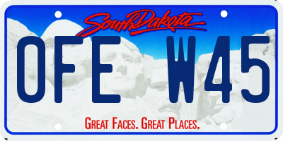 SD license plate 0FEW45