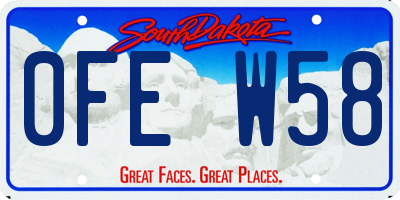 SD license plate 0FEW58