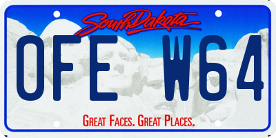SD license plate 0FEW64