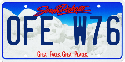 SD license plate 0FEW76