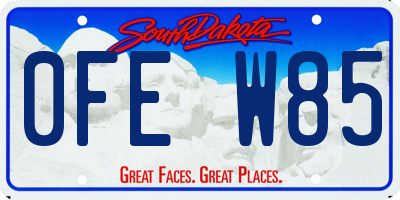 SD license plate 0FEW85