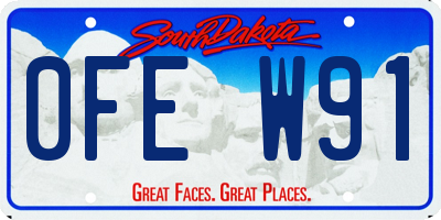 SD license plate 0FEW91