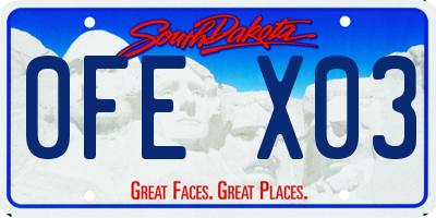 SD license plate 0FEX03