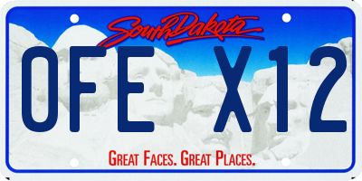 SD license plate 0FEX12