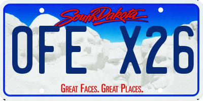 SD license plate 0FEX26