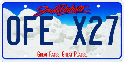 SD license plate 0FEX27