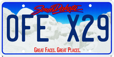 SD license plate 0FEX29