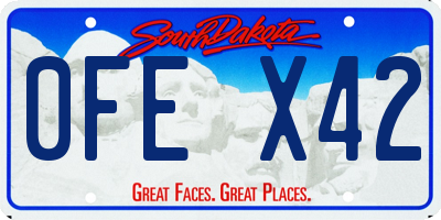 SD license plate 0FEX42