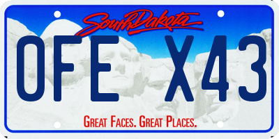 SD license plate 0FEX43
