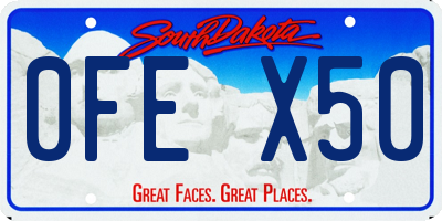 SD license plate 0FEX50