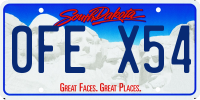 SD license plate 0FEX54