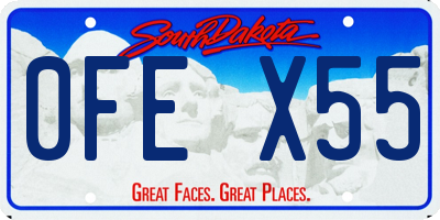 SD license plate 0FEX55