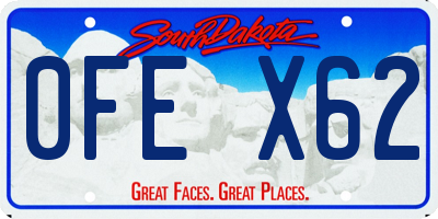 SD license plate 0FEX62
