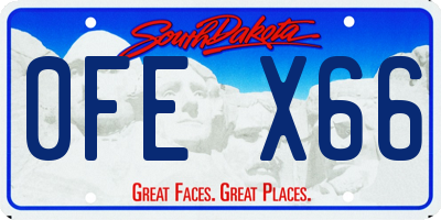 SD license plate 0FEX66