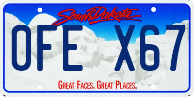 SD license plate 0FEX67