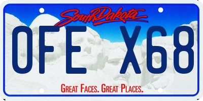 SD license plate 0FEX68