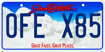 SD license plate 0FEX85