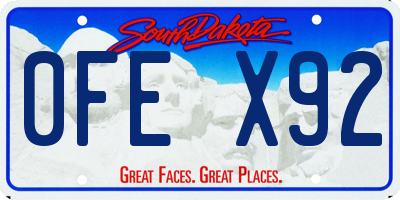 SD license plate 0FEX92