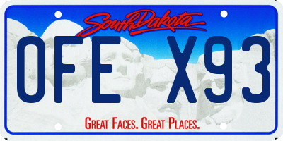 SD license plate 0FEX93