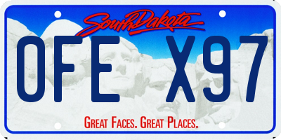 SD license plate 0FEX97