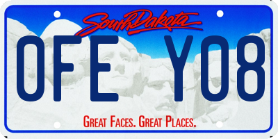 SD license plate 0FEY08
